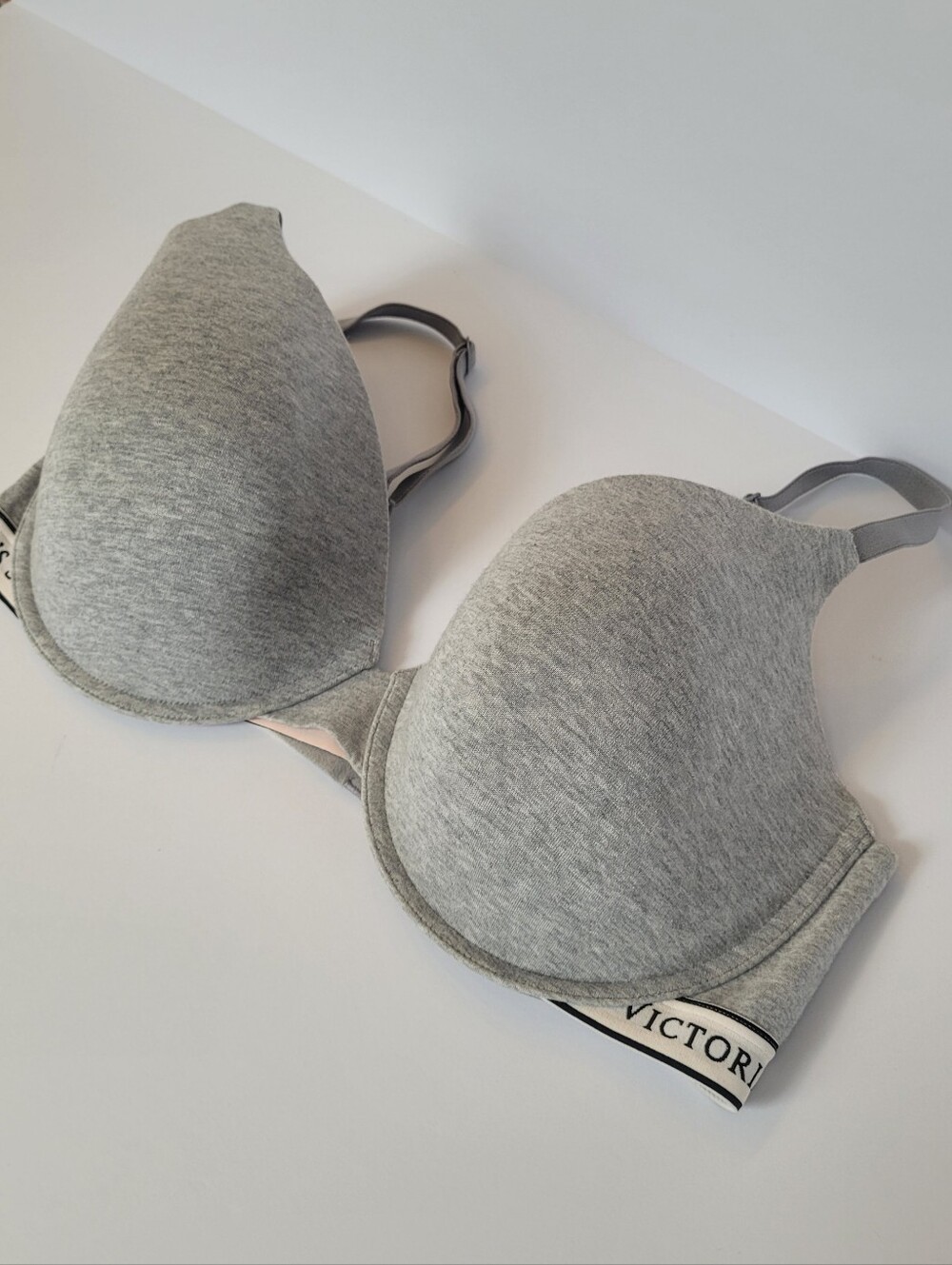 Victoria's Secret 38DD Heather Gray Logo Band Push-Up Bra 2023